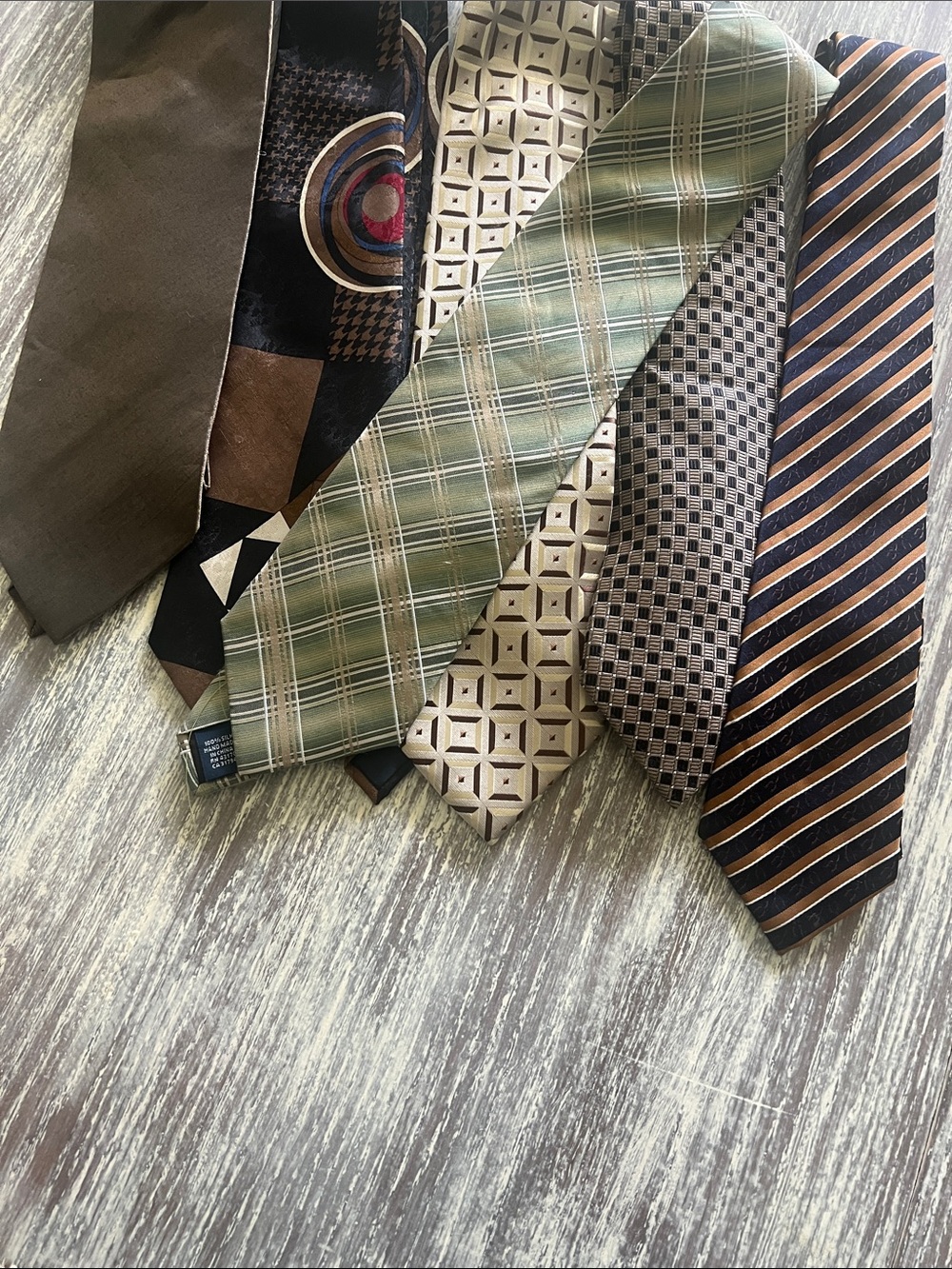 Assorted Classic Men's Silk & Polyester Ties. Set of 6